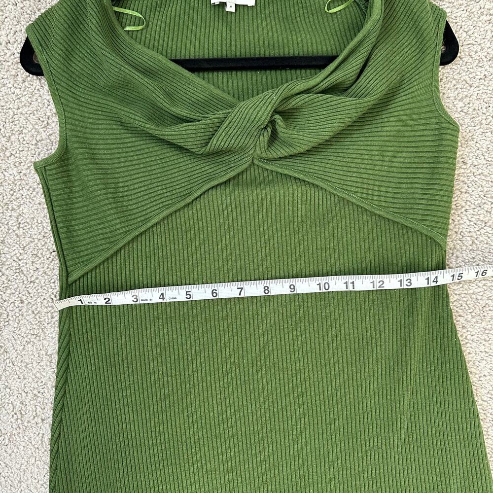 Vince  Ribbed Twist Dress In Dark Herb Green - Picture 10 of 12